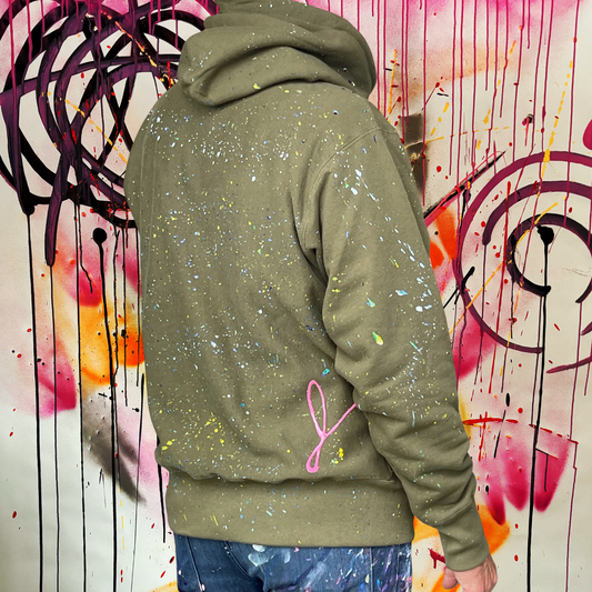 Green Splatter Paint Hoodie